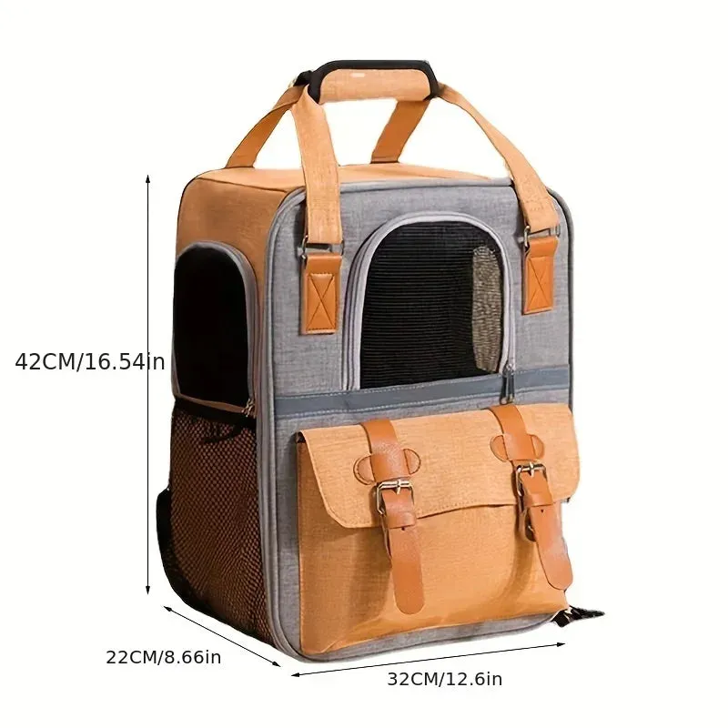 Portable Pet Backpack for Dogs and Cats - Breathable Travel Carrier with Large Capacity