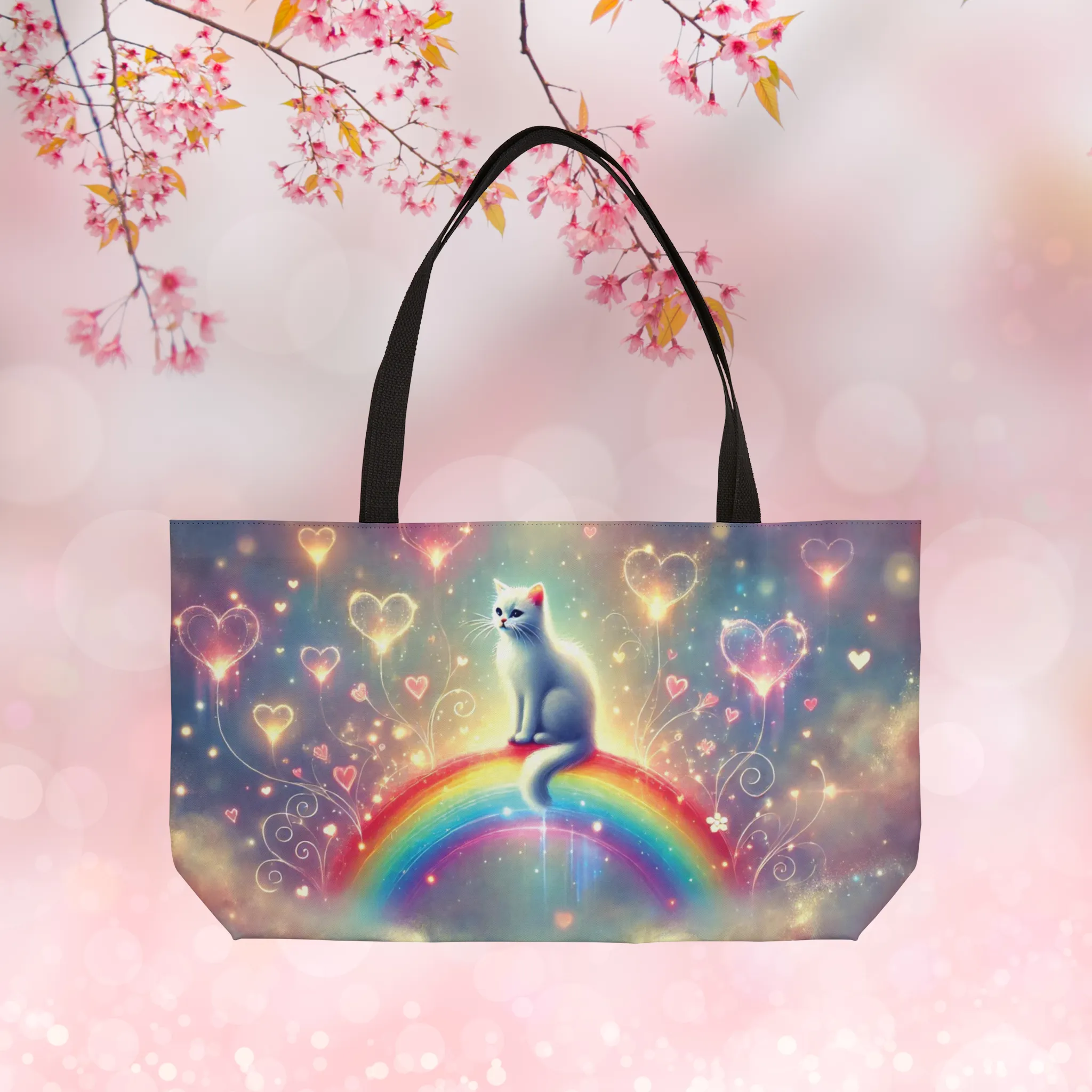 Rainbow Heart - Cat Lover - Weekender Tote Bag