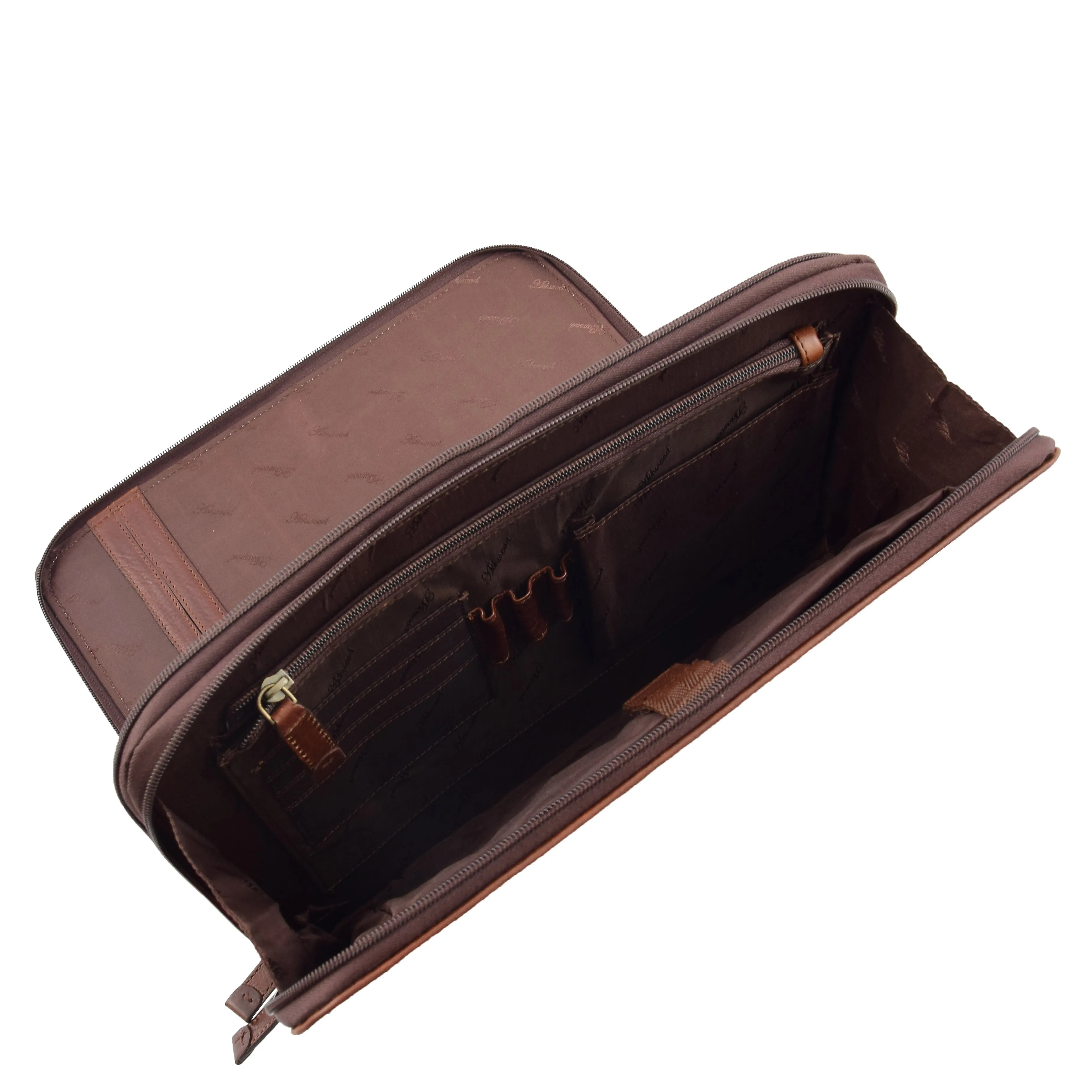 Real Leather Portfolio Case A4 Document Holder Cookbury Brown