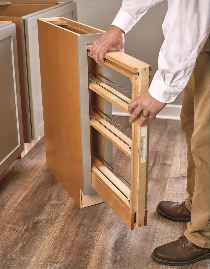 Rev-A-Shelf 6" Wood Pullout Base Organizer 438-BC-6C