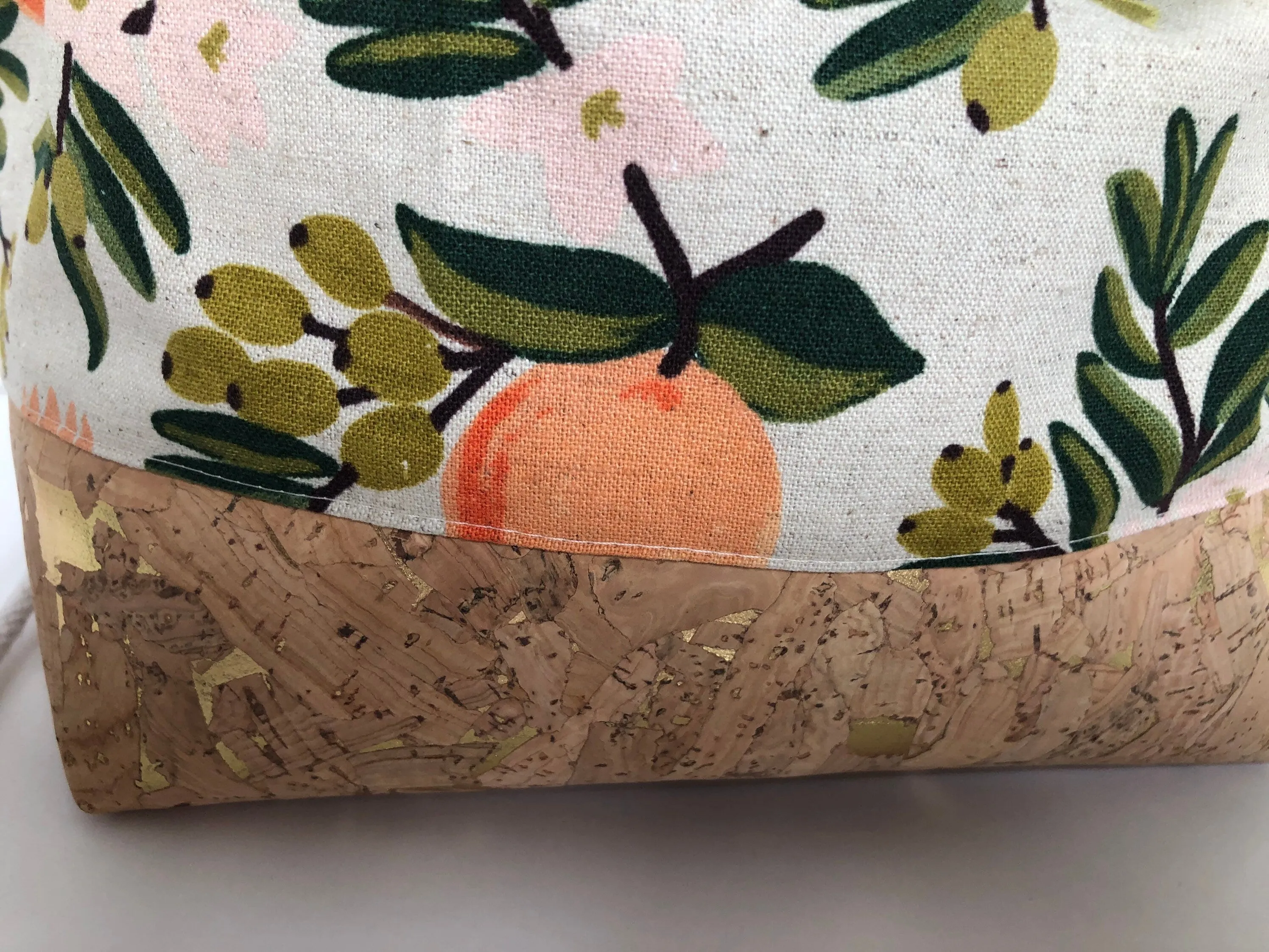 Rifle Paper Co Citrus Project Bag, Canvas and Cork Knitting Bag