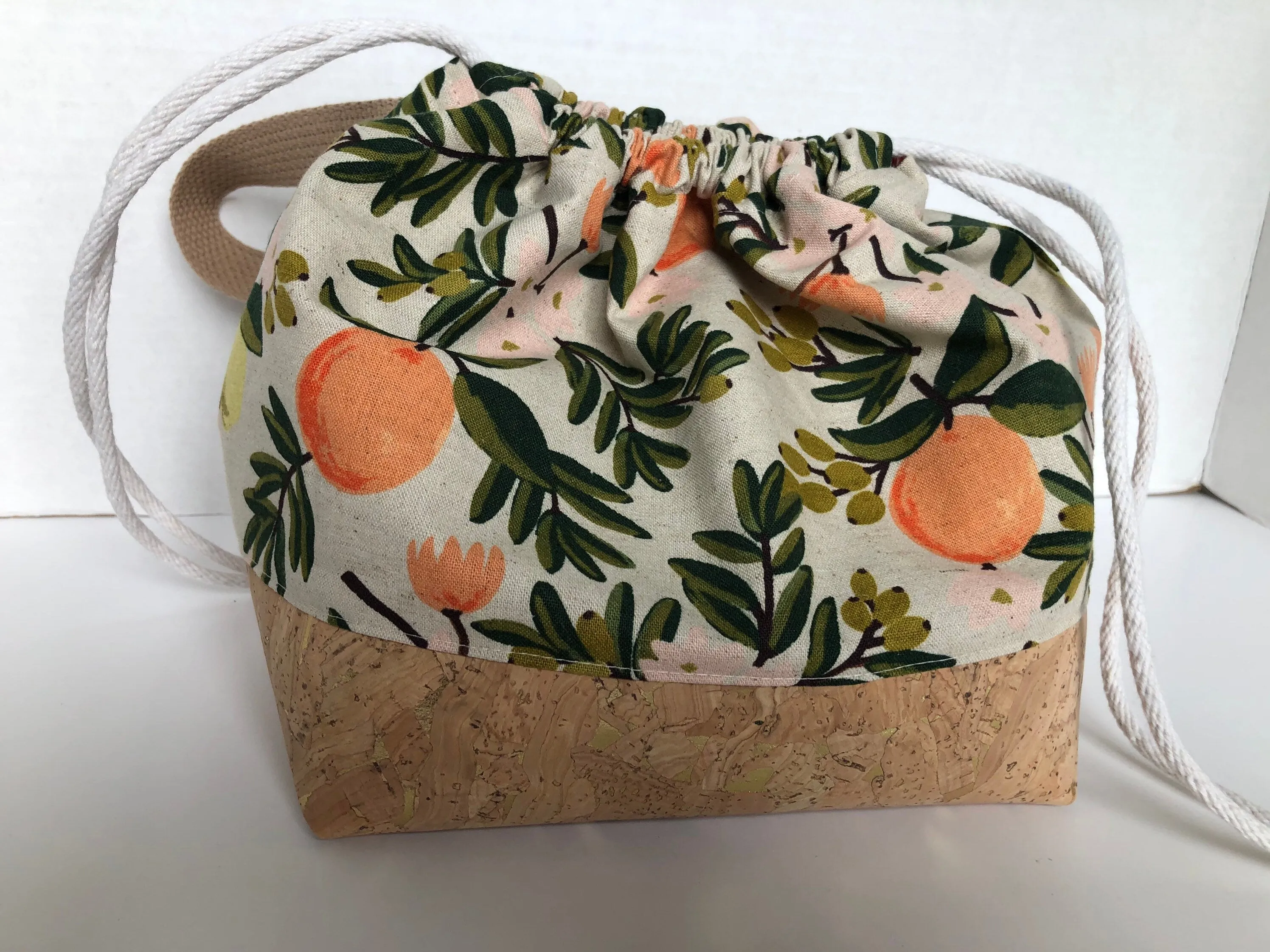 Rifle Paper Co Citrus Project Bag, Canvas and Cork Knitting Bag