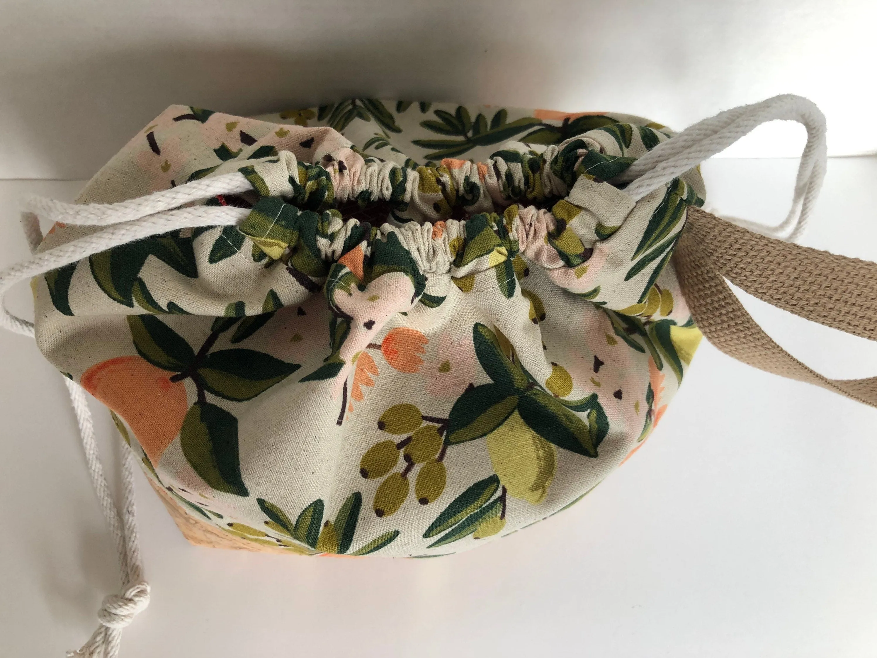 Rifle Paper Co Citrus Project Bag, Canvas and Cork Knitting Bag