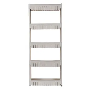 RONSHIN 5-layer Shelf Rolling Storage Shelf for Household Living Room Organizer Grey