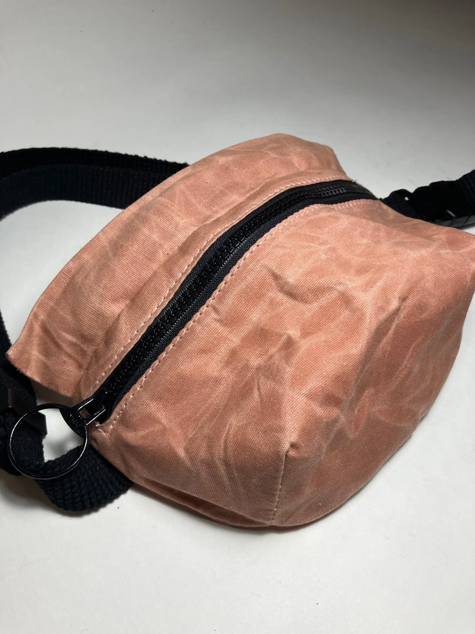 SAMPLE Fanny pack, pink waist bag, WAXED CANVAS FANNY PACK