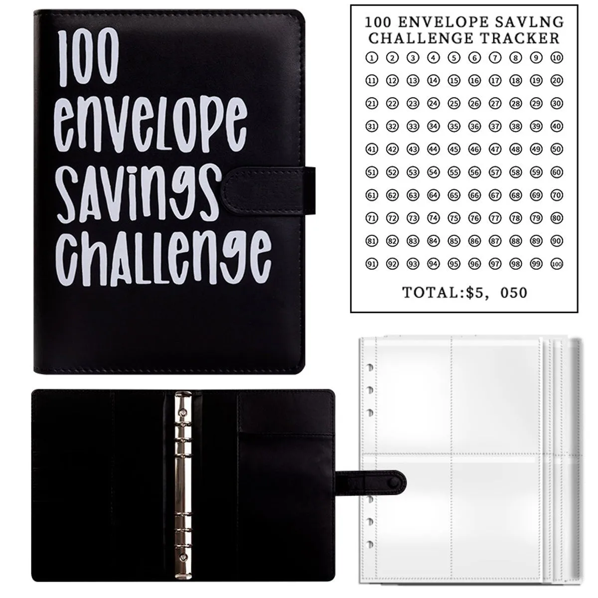 Saving Challenge Book Binder, Fun Easy Cash Budget 100 Envelope Saving Challenge