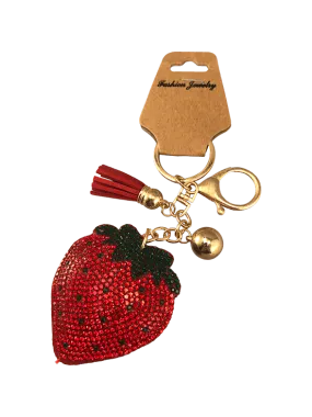 Sequined Strawberry Keychain/Clip