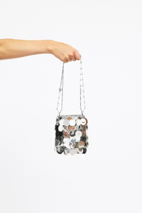 Silver Sequin Bucket Bag