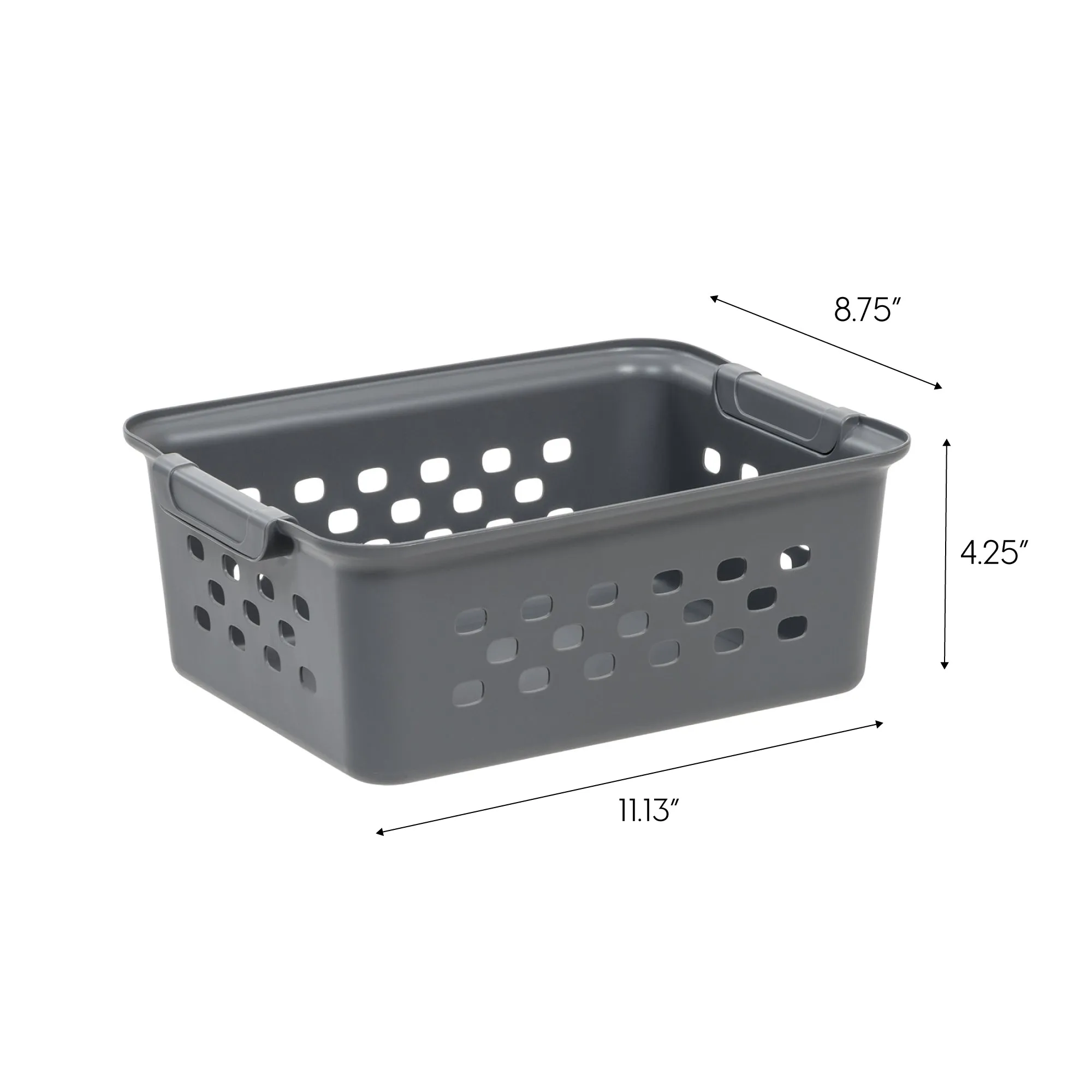 Small Organizer Storage Basket, Gray, Pack of 10