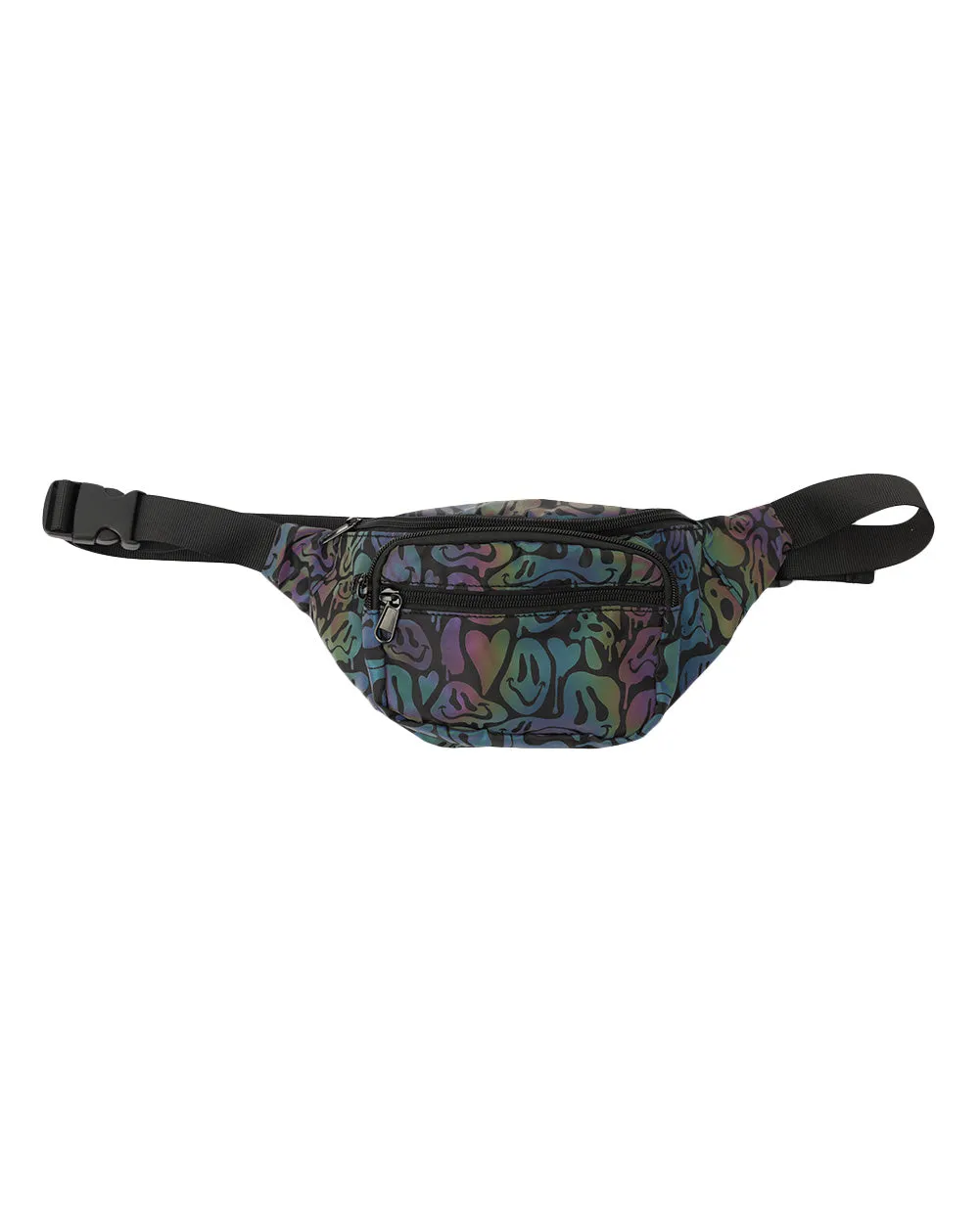 Spaced Out! Acid Smiley Rainbow Reflective Fanny Pack