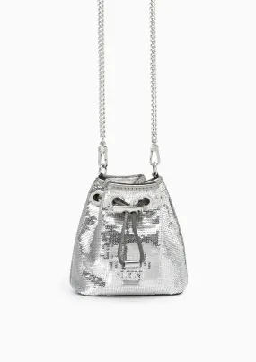 Sparkle Mini  Bucket Bag - Silver