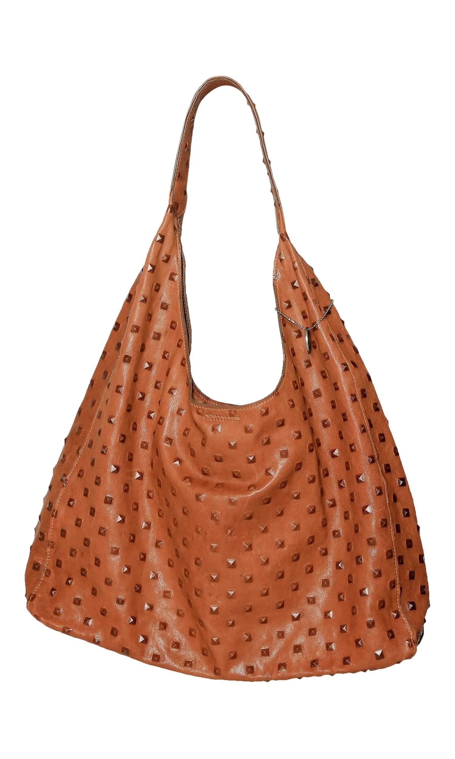 Streets Ahead Carrie Pyramid Embossed Leather Hobo