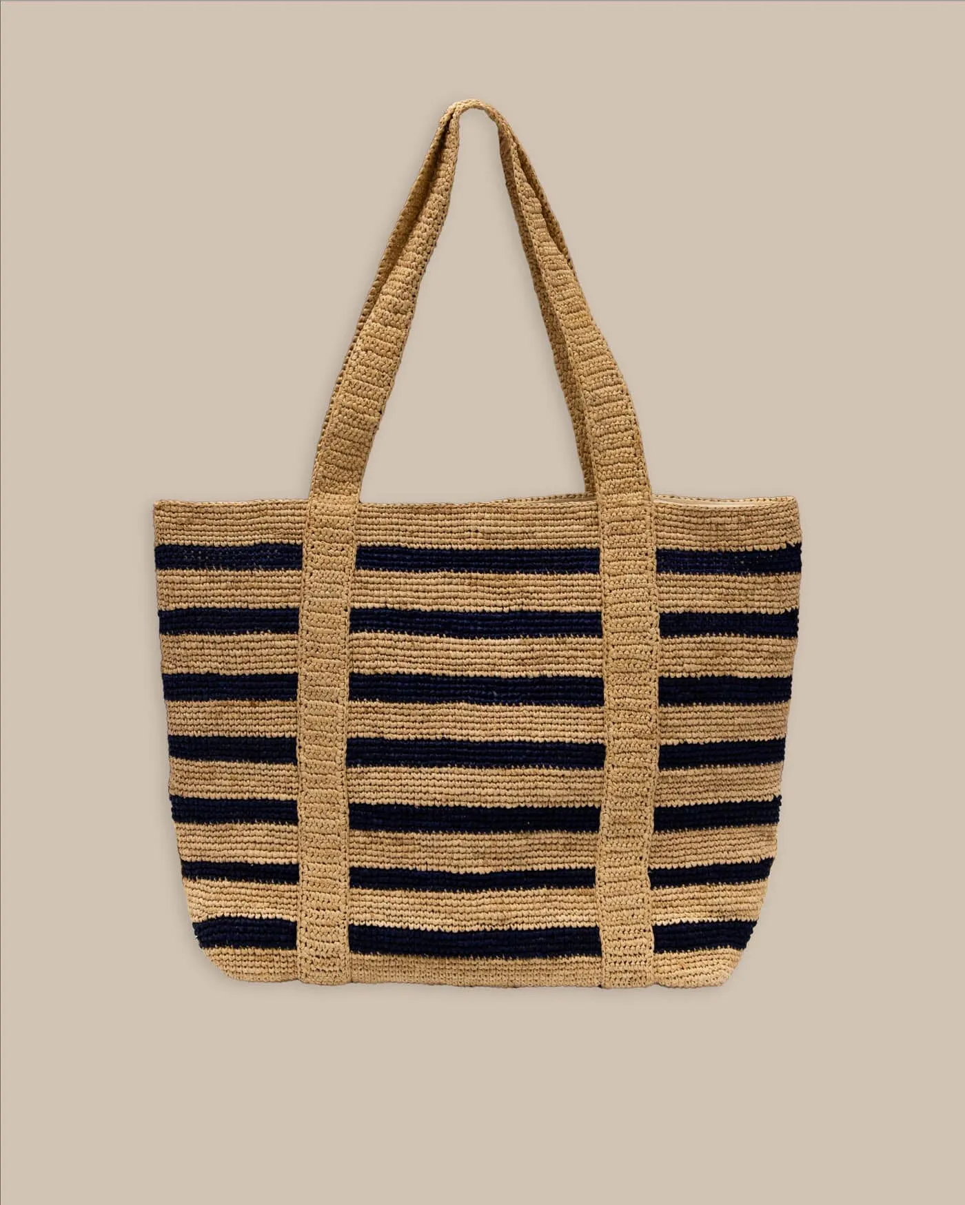 Striped Straw Hat Carrier Beach Tote