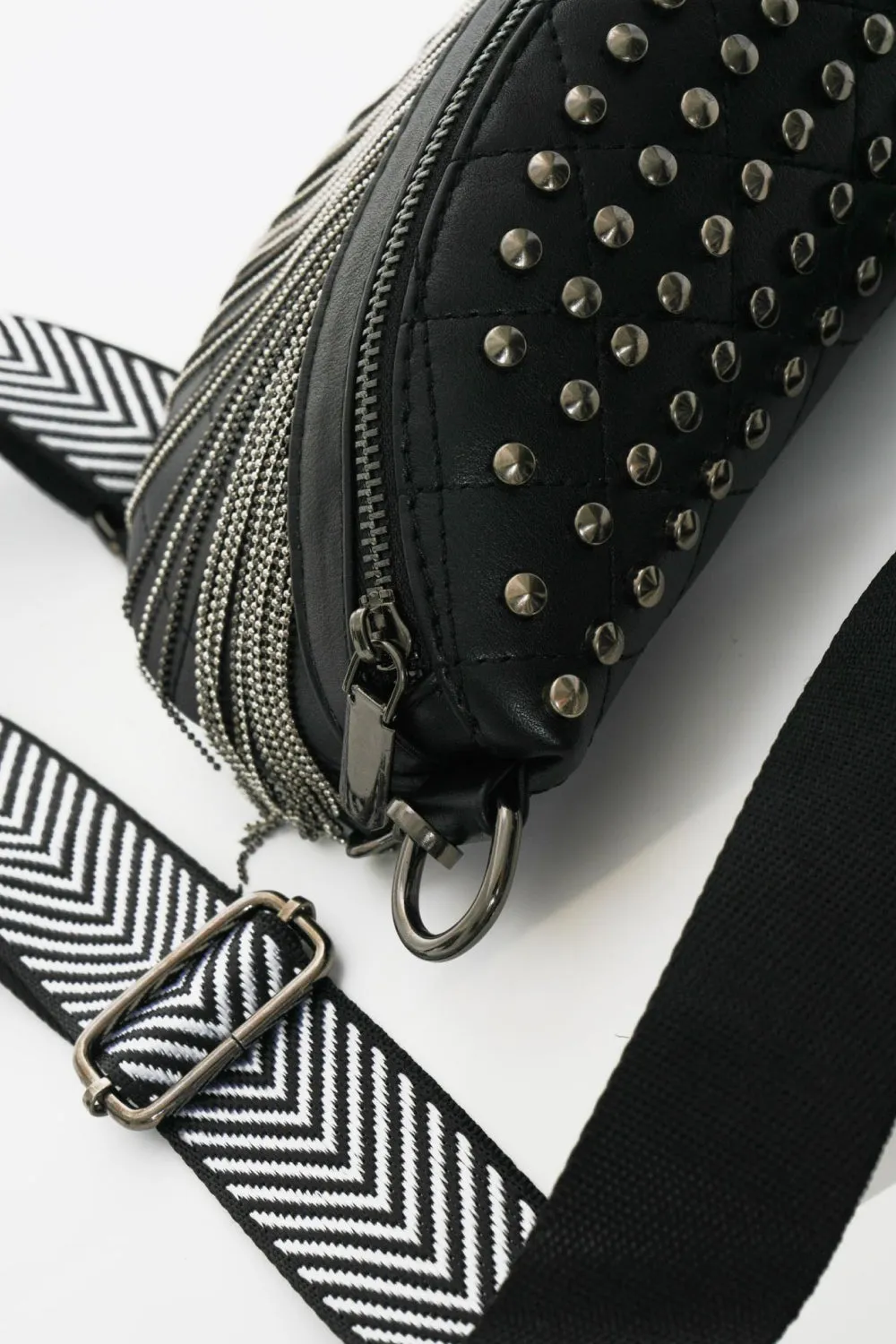 Studded Sling Bag with Fringes