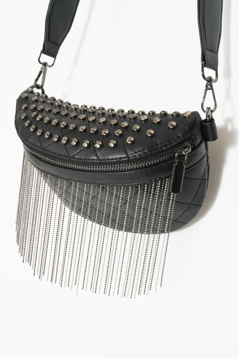 Studded Sling Bag with Fringes