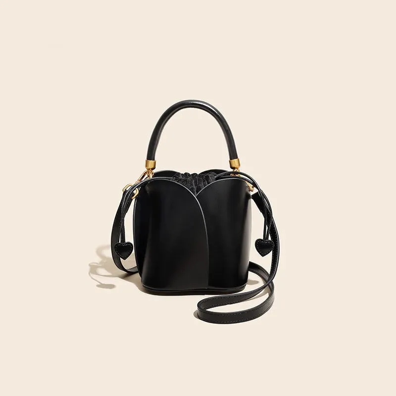 Summer Niche Design Leather Bucket Bag