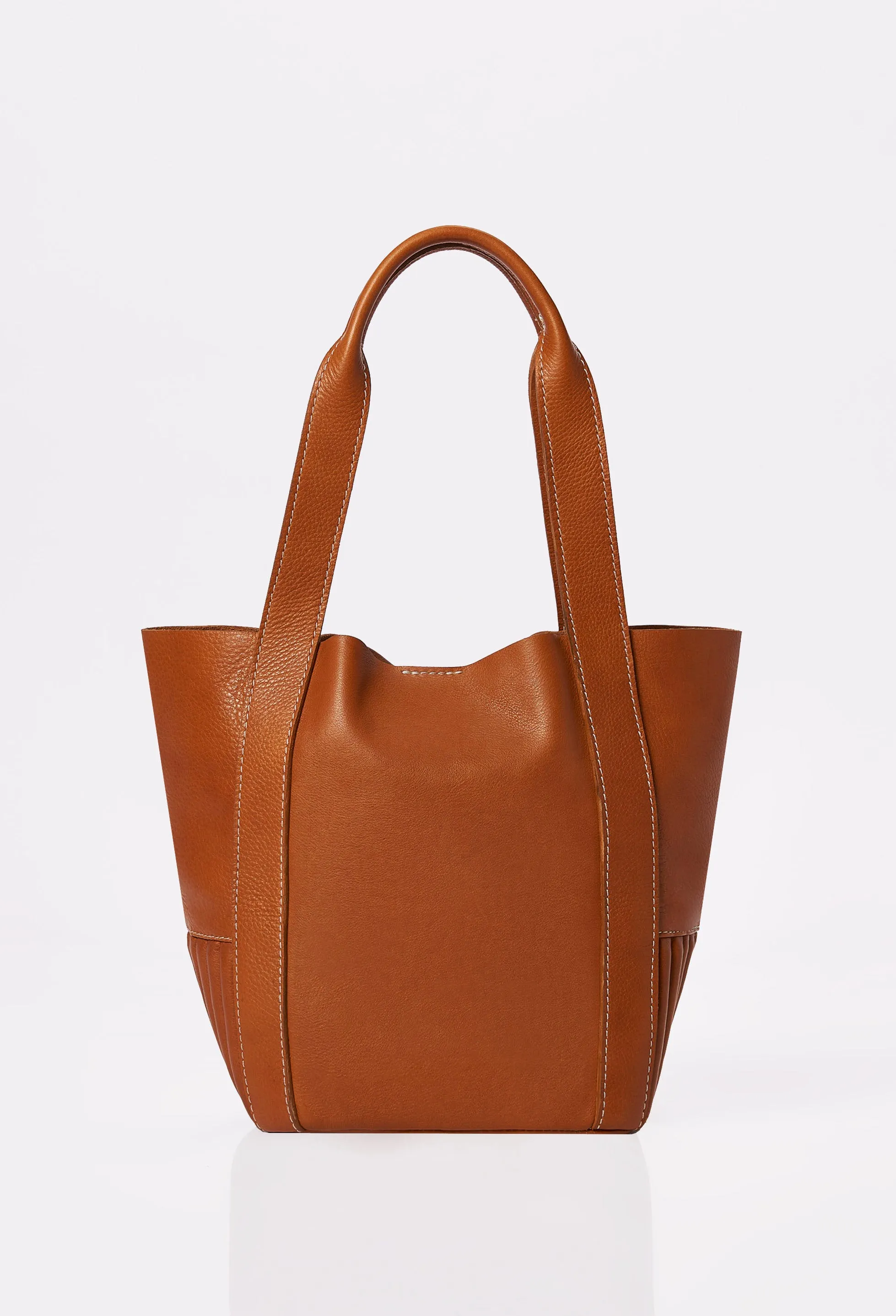 Tan Leather Mini Bucket Bag 'Ushuaia'