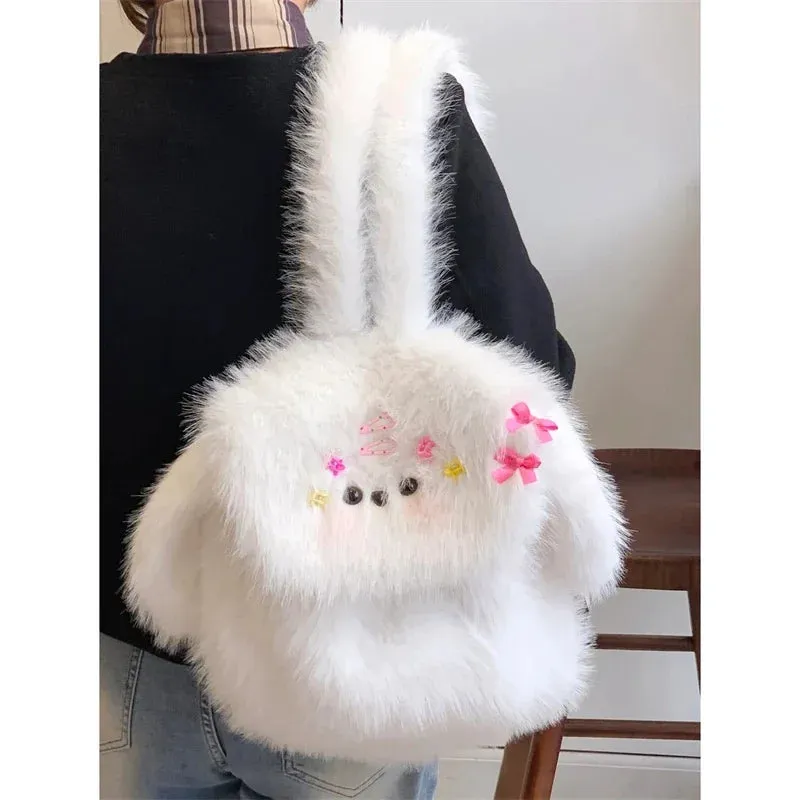 TAVIMART  -  Cute Sweet Autumn Winter New Design Doll Gift Furry Schoolbag Student All-match Casual JK Bag Commuter Backpack