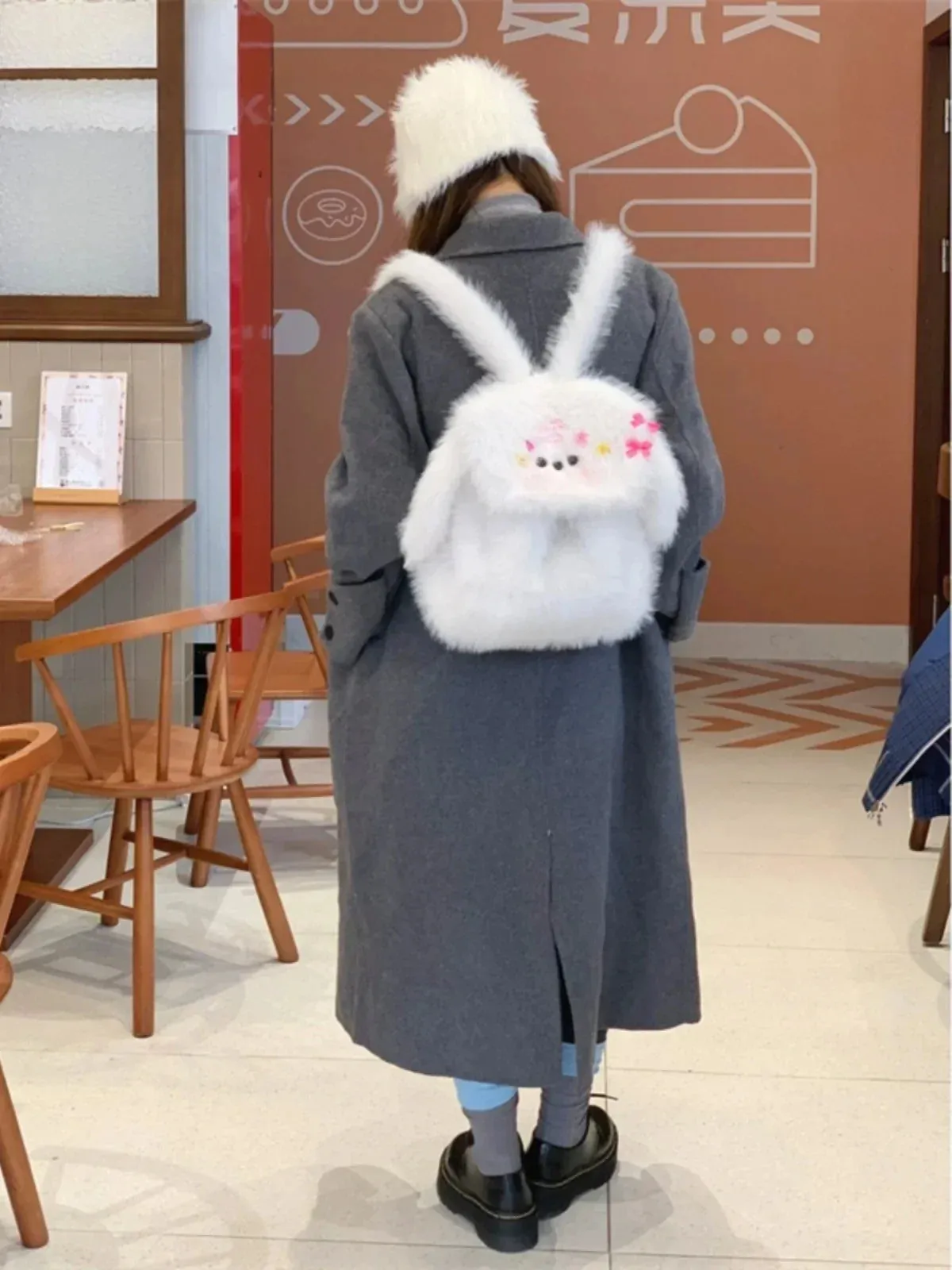 TAVIMART  -  Cute Sweet Autumn Winter New Design Doll Gift Furry Schoolbag Student All-match Casual JK Bag Commuter Backpack