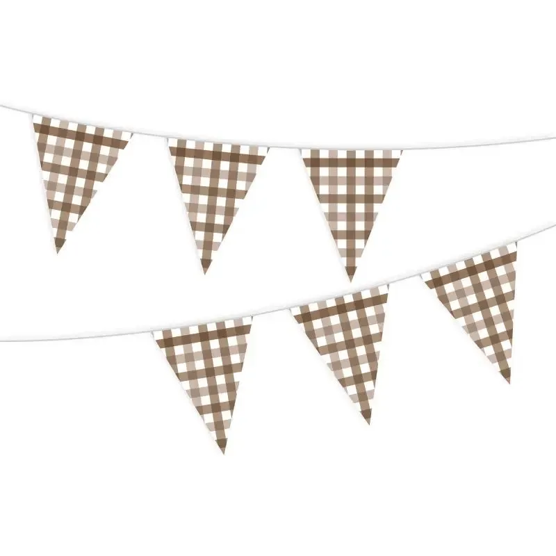 Teddy Brown Gingham Bunting