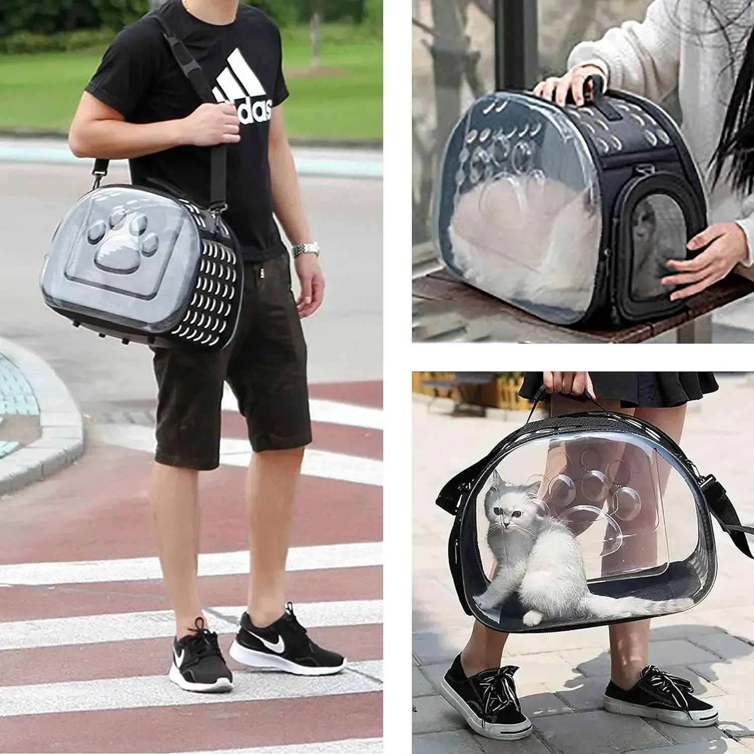 Transparent Pet Cat Carrier Bag for Travel – Breathable Shoulder Handbag for Small Pets