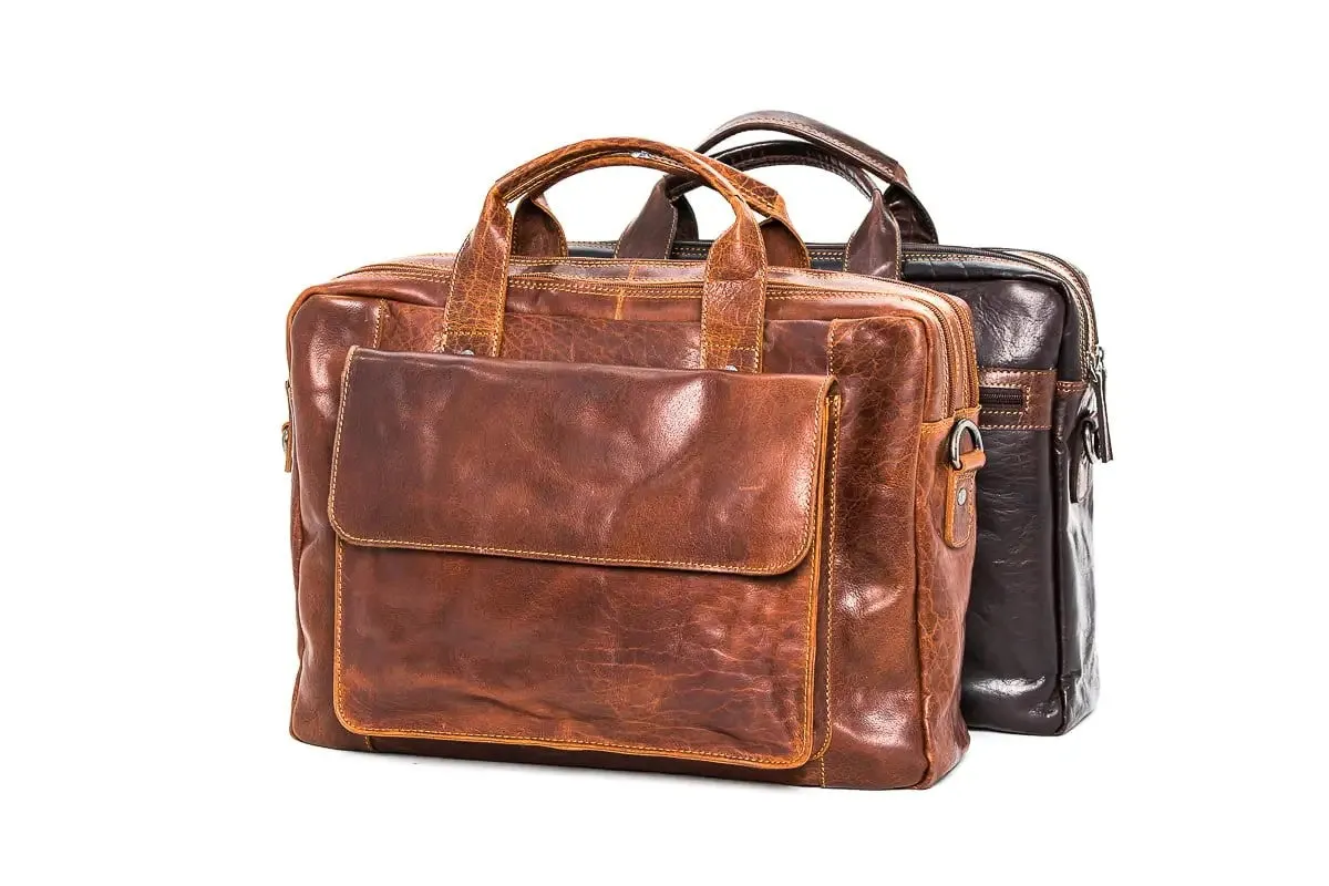 Turku Briefcase Satchel Bag - Brandy | Brown