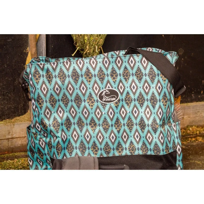 TURQUOISE AZTEC LEOPARD EVERYTHING EQUINE TOTE BAG