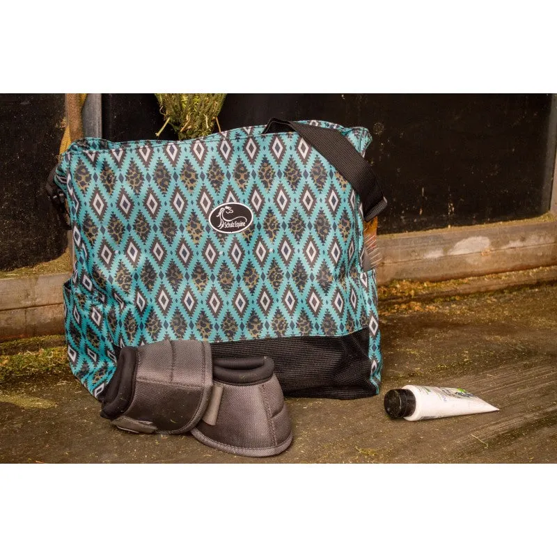 TURQUOISE AZTEC LEOPARD EVERYTHING EQUINE TOTE BAG