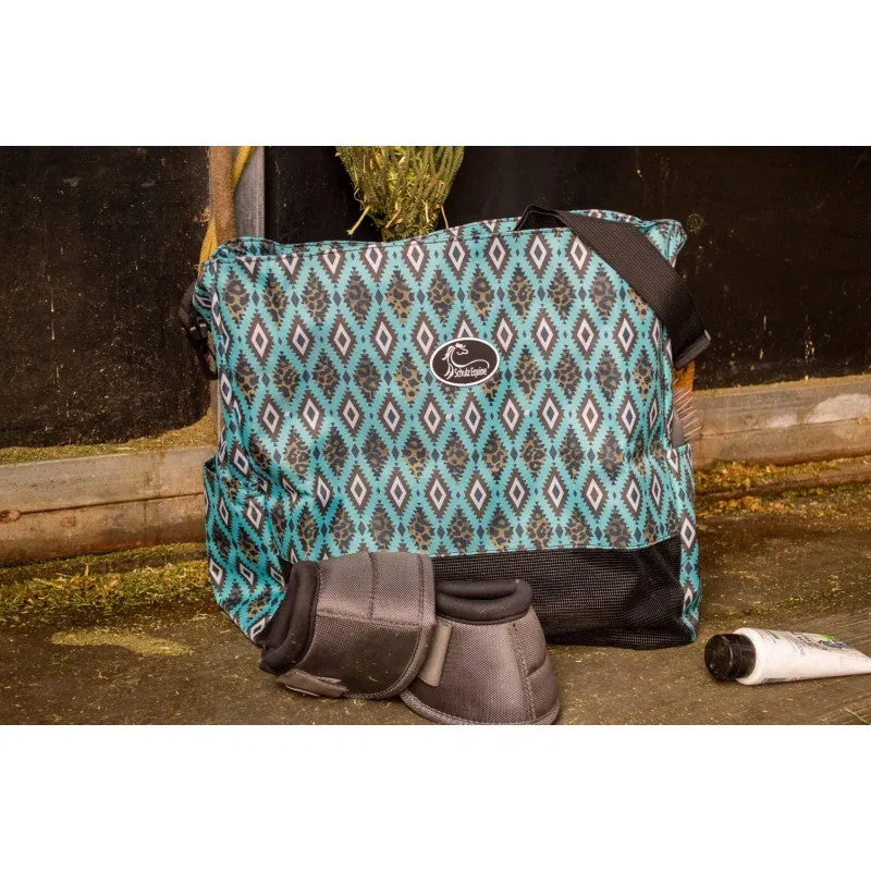 TURQUOISE AZTEC LEOPARD EVERYTHING EQUINE TOTE BAG