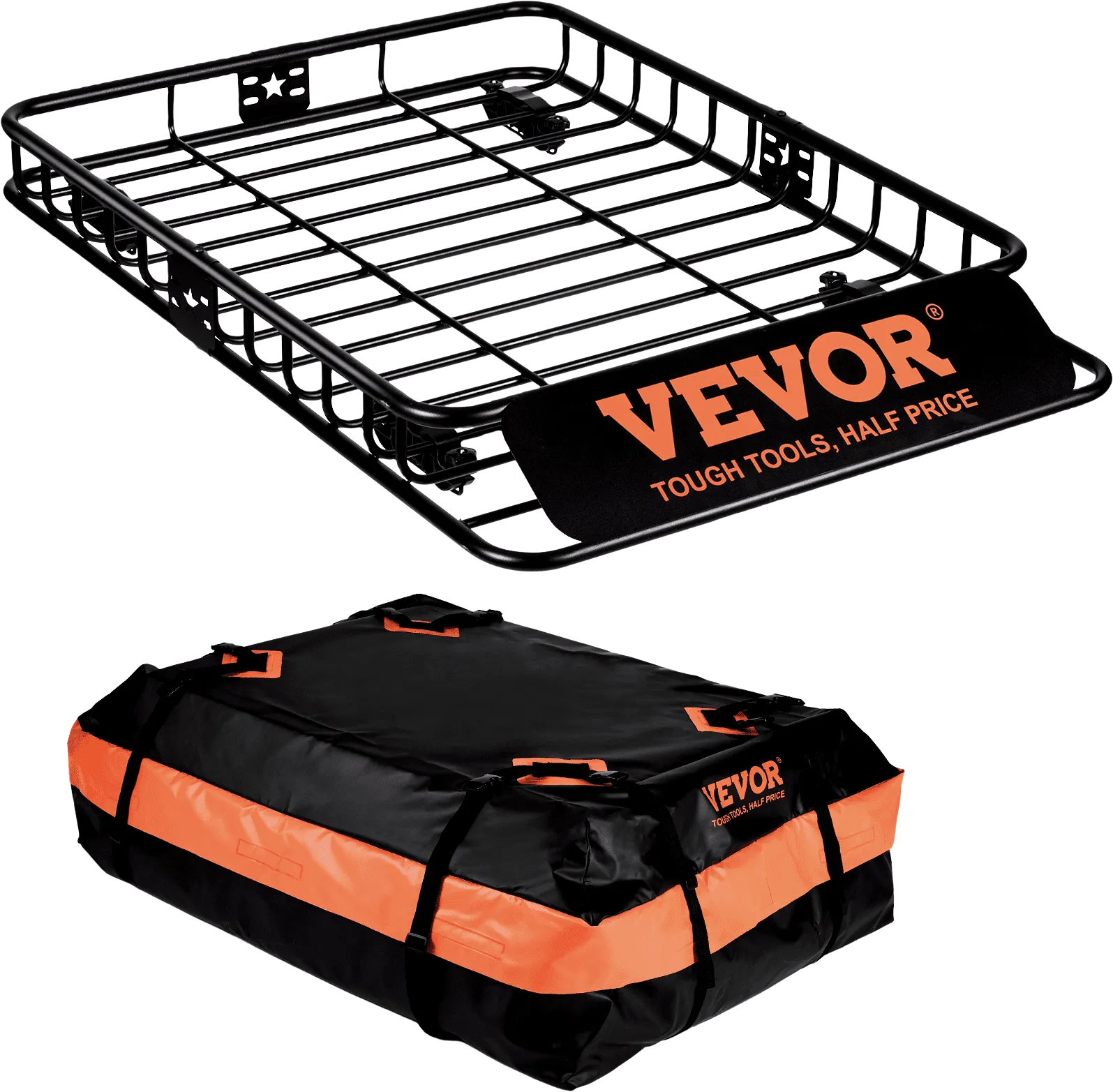 Vevor Roof Rack Cargo Basket with Luggage Bag 200 Lbs Capacity 51" x 36" x 5" New