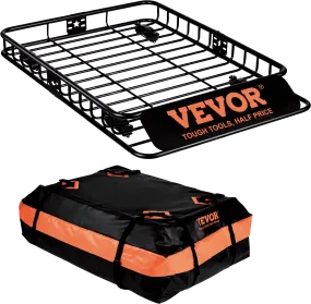 Vevor Roof Rack Cargo Basket with Luggage Bag 200 Lbs Capacity 51" x 36" x 5" New