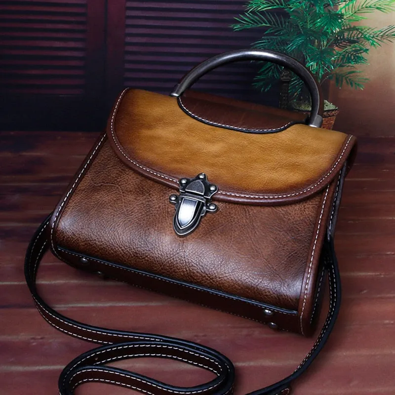 Vintage Luxury Genuine Leather Cross Body Bag