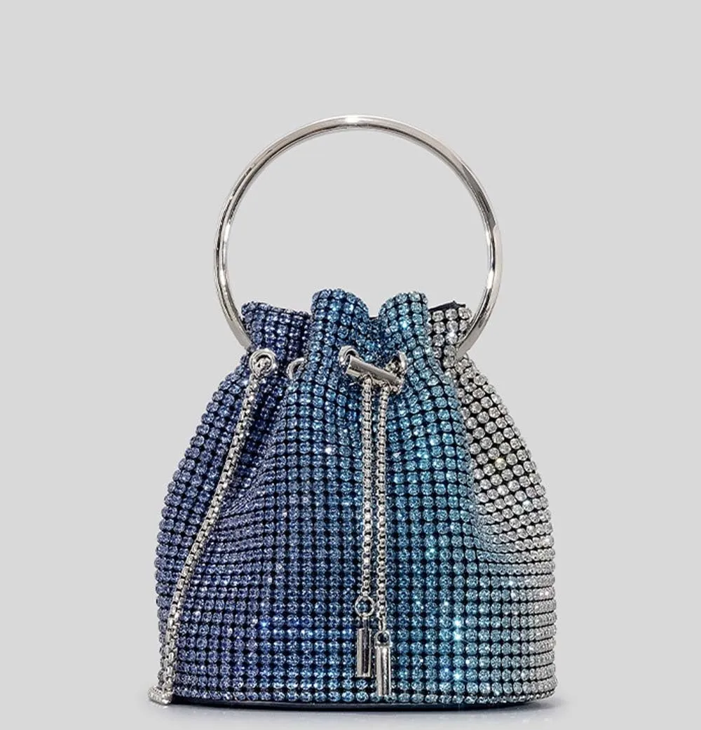 Winnal Crystal Bucket String Shoulder Bag