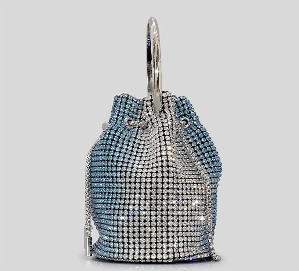 Winnal Crystal Bucket String Shoulder Bag