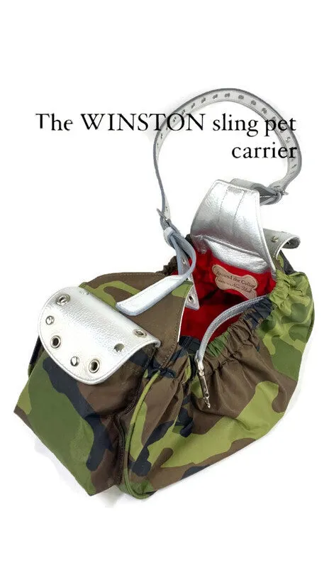 Winston Camouflage Sling with Eyelet & Stud Ornamentation