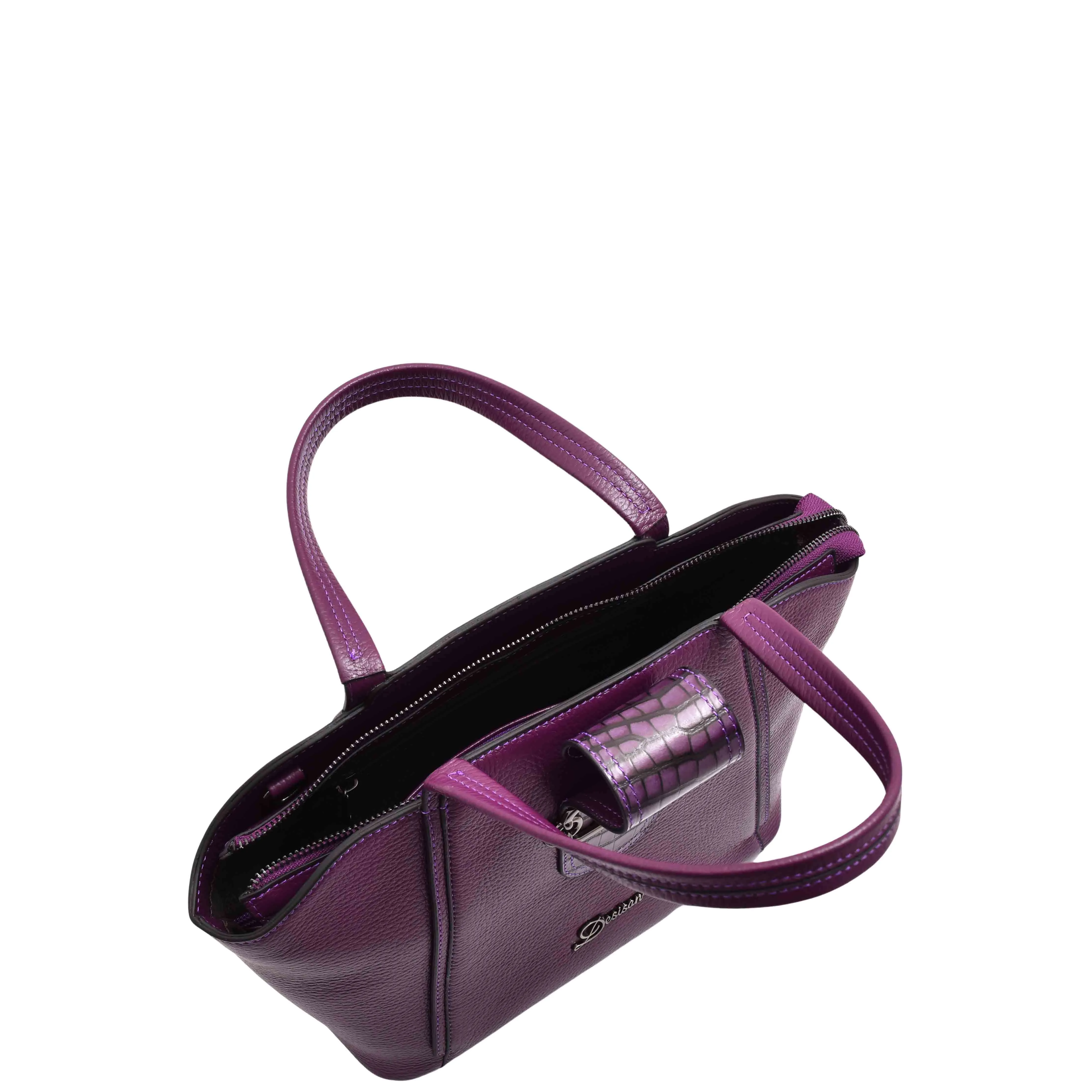 Womens Fashion Leather Handbag Adjustable Strap Bag JANE Purple