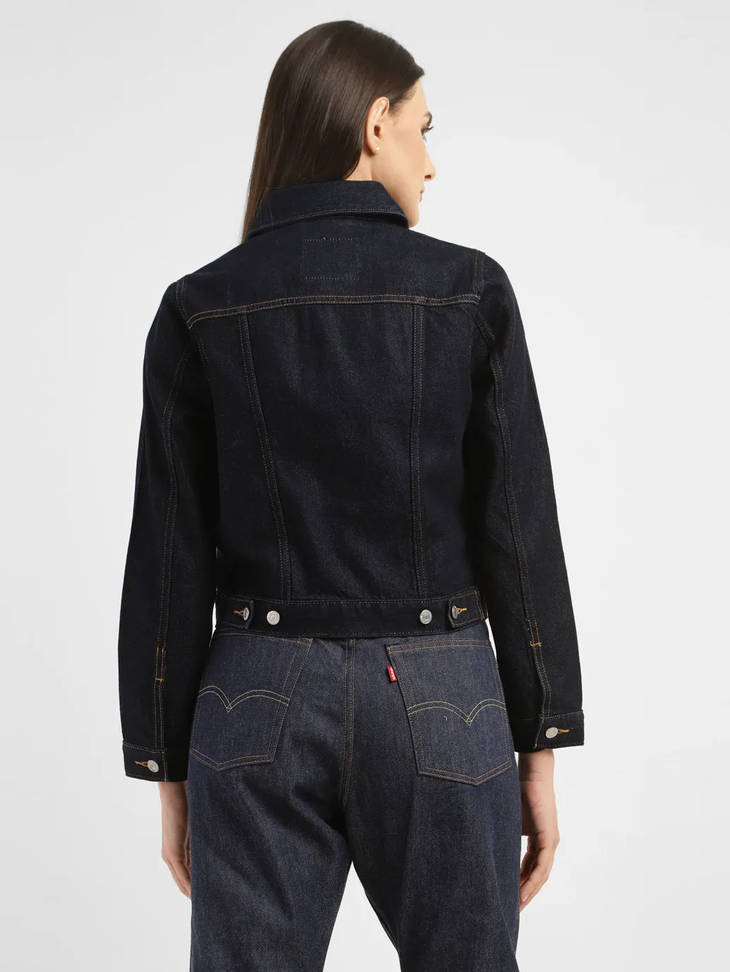 Women's Solid Spread Collar Denim Jacket