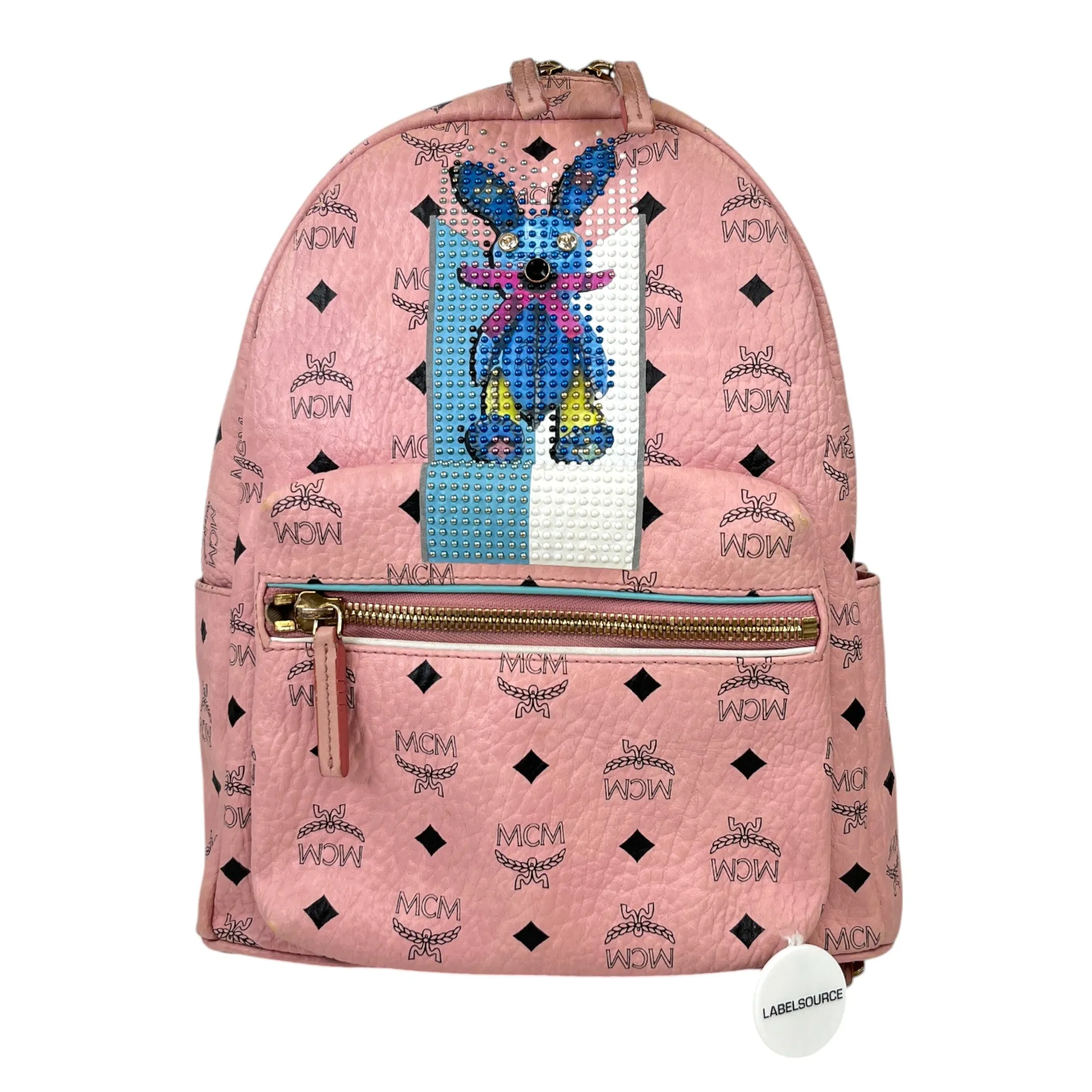 Women's Studded Stark Rabbit Backpack Pink