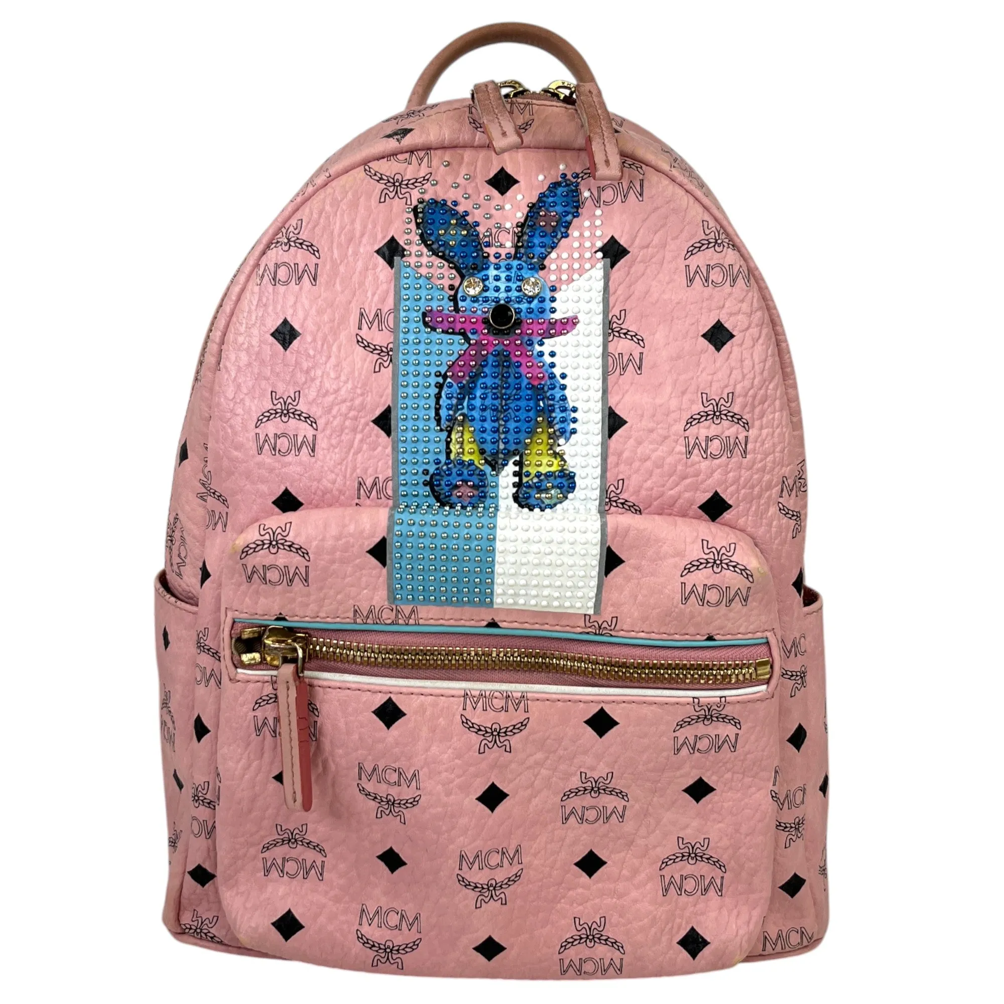 Women's Studded Stark Rabbit Backpack Pink