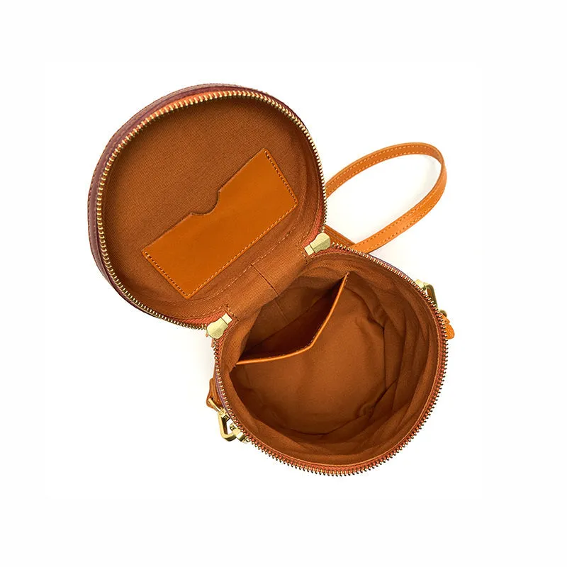 Women's Vegetable Tanned Leather One Shoulder Vintage Bucket Bag