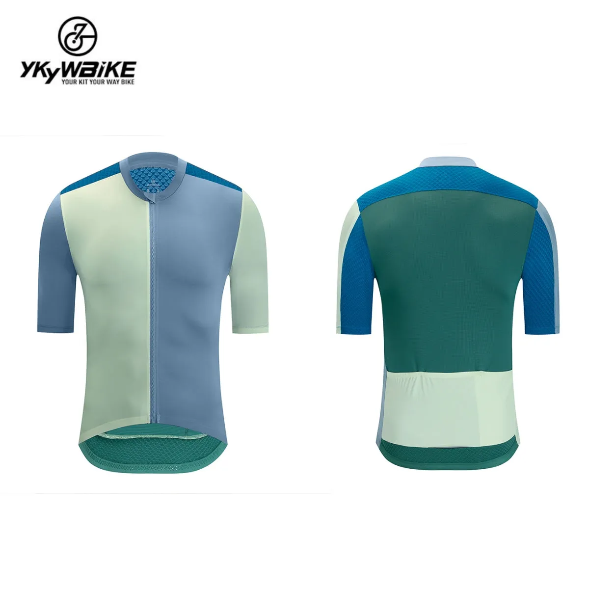 YKYW 2024 Men's New Cycling Jersey Moisture Wicking Quick Dry Multiple Color Combinations Colorblocking Dark Blue Brown