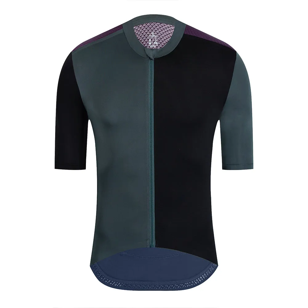 YKYW 2024 Men's New Cycling Jersey Moisture Wicking Quick Dry Multiple Color Combinations Colorblocking Dark Blue Brown