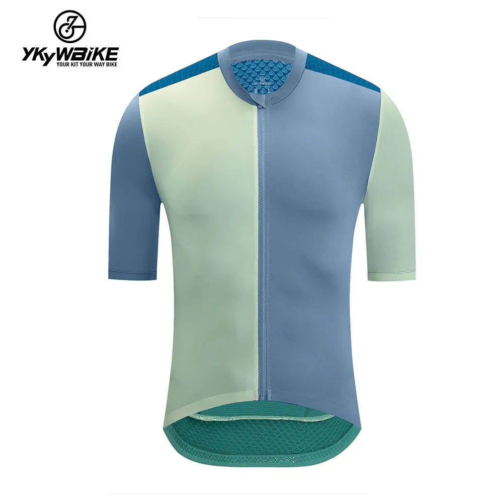 YKYW 2024 Men's New Cycling Jersey Moisture Wicking Quick Dry Multiple Color Combinations Colorblocking Dark Blue Brown